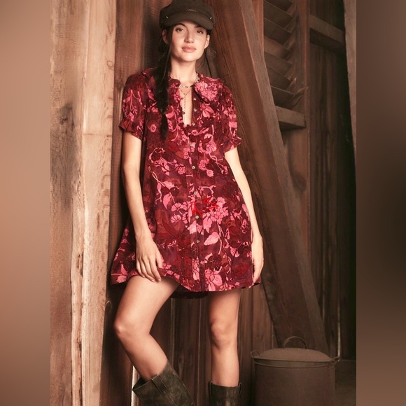 Pilcro Dresses & Skirts - Pilcro Keira Anthropologie Floral Corduroy Mini Dress